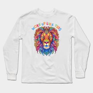 Stylish Colorful Lion Mane, Woke Up Like this! Perfect Hair. Long Sleeve T-Shirt